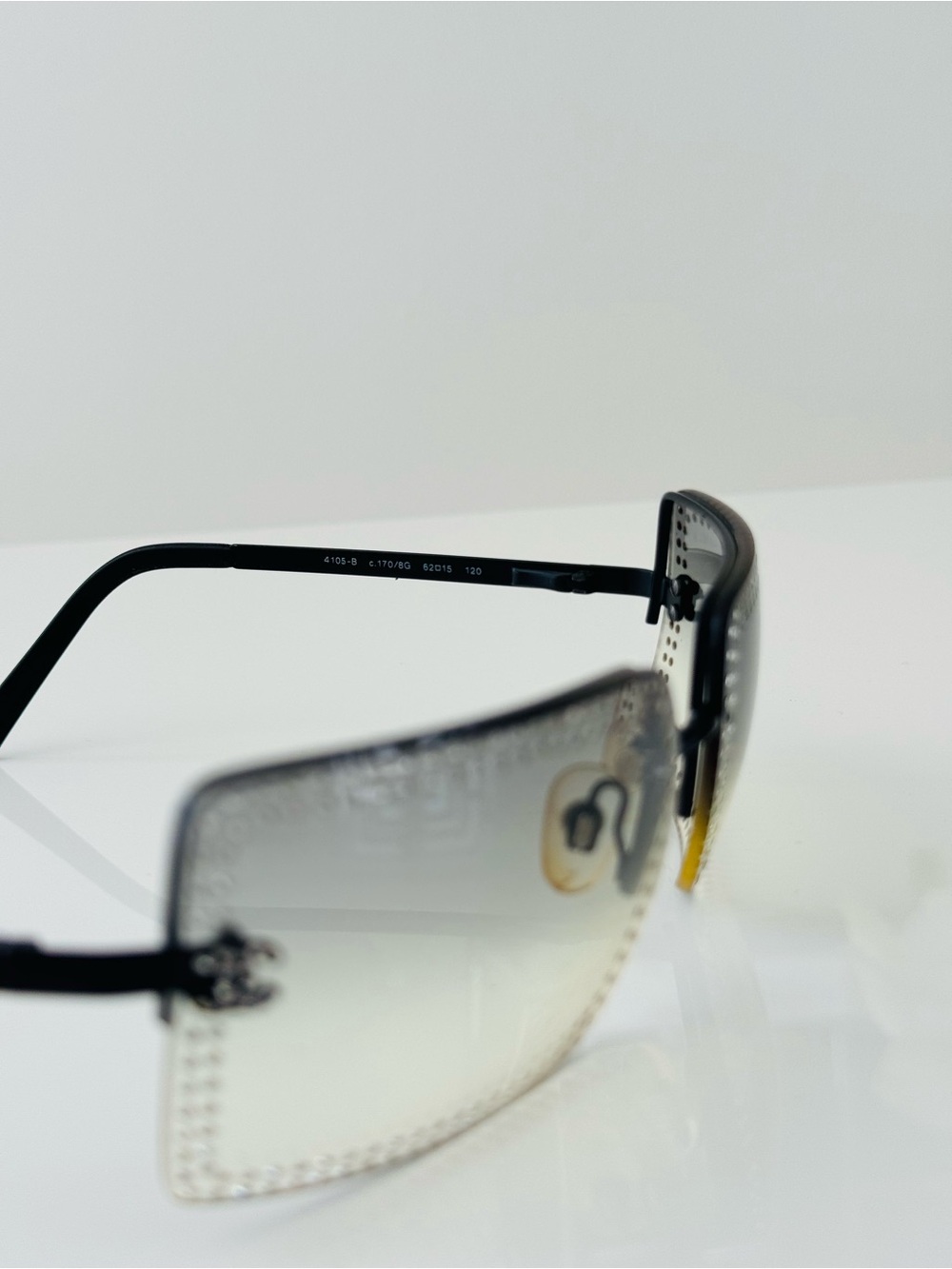 RARE 🍒 Vintage Chanel rimless CC Swarovski sunglasses - Picture 9 of 10